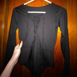 Black lace-up bodysuit!